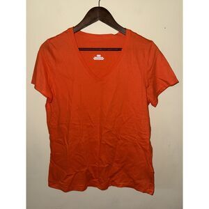 Fanatics Women’s Orange V-Neck Short Sleeve T-Shirt Size Medium NWOT